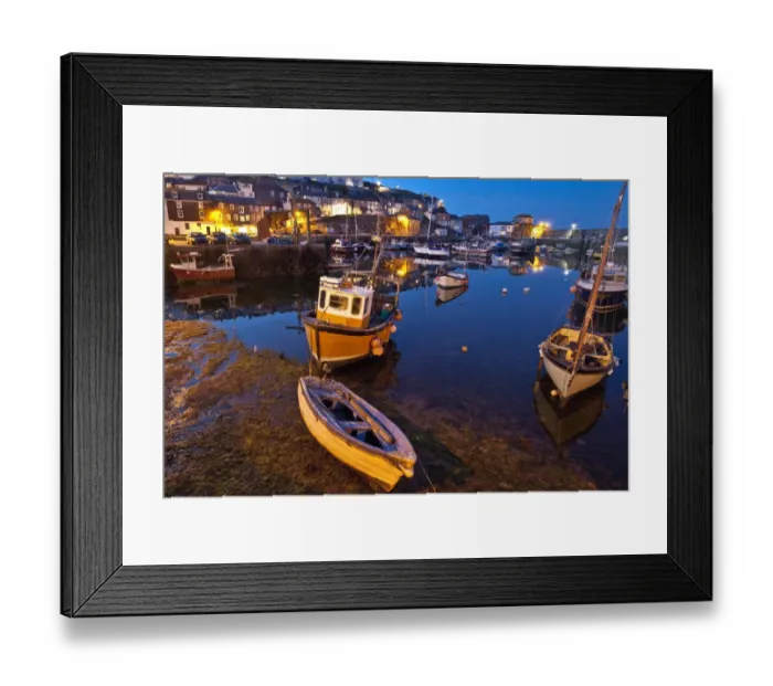 Framed Print : Harbour at night, Mevagissey Framed Print : Harbour at night, Mevagissey