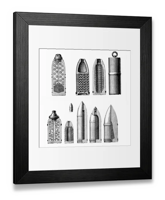 Framed Print : Bullets and projectiles Framed Print : Bullets and projectiles