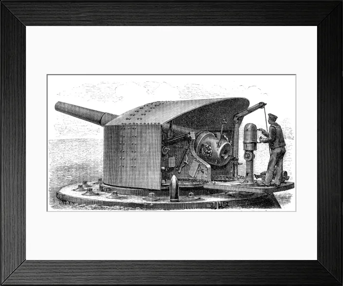 Framed Print : Artillery. Antique illustration of a hevy artillery Framed Print : Artillery. Antique illustration of a hevy artillery