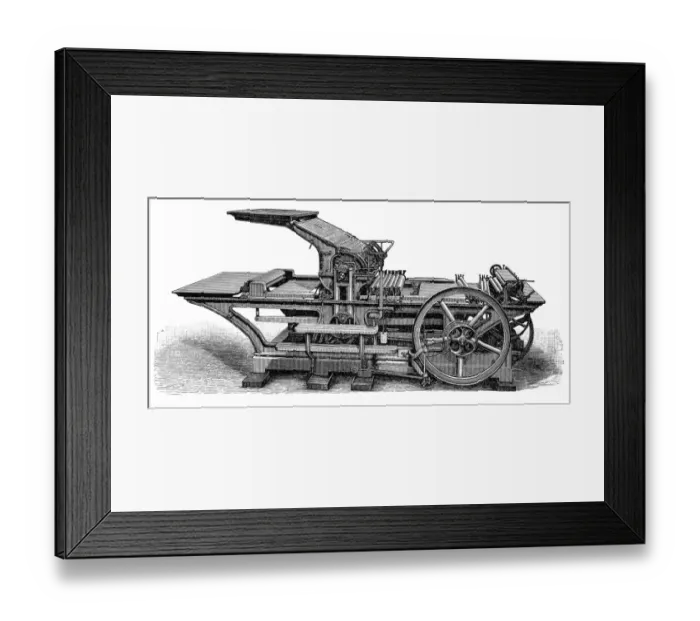 Framed Print : Pressure printing press (Schmiers, Werner & Stein) Framed Print : Pressure printing press (Schmiers, Werner & Stein)