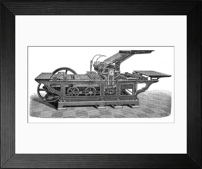 Framed Print : Quick-acting light printing press