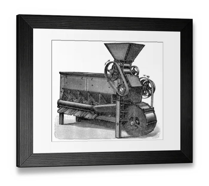 Framed Print : Chocolate making machine, Crushing and cleaning machine Framed Print : Chocolate making machine, Crushing and cleaning machine
