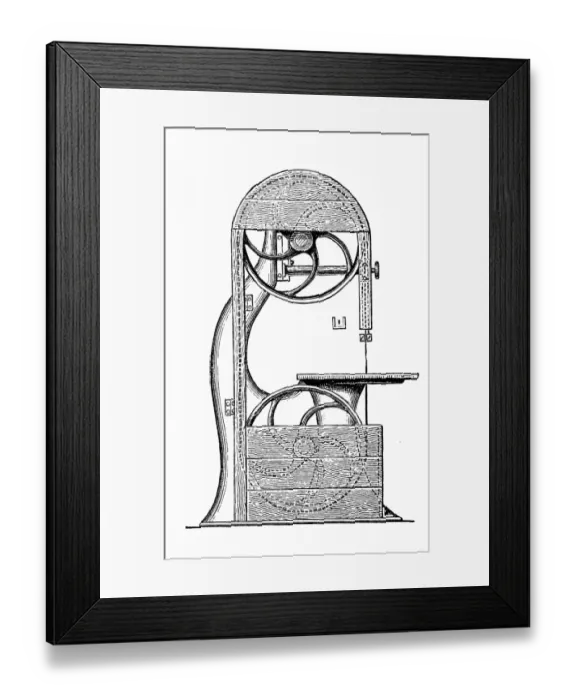 Framed Print : Band saw with safety cover Framed Print : Band saw with safety cover