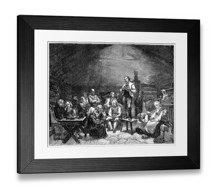 Framed Print : Low Church Devotion, 1848 by Adolph Tidemand Framed Print : Low Church Devotion, 1848 by Adolph Tidemand