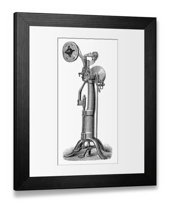 Framed Print : Footwear manufacturing, Soldering machine