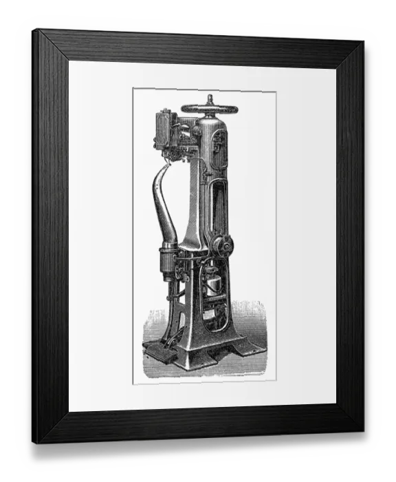Framed Print : Sole machine for double quilting stitch Framed Print : Sole machine for double quilting stitch