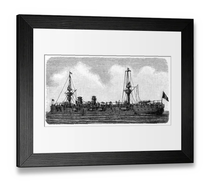 Framed Print : Protected Cruiser with Barbet Tower Framed Print : Protected Cruiser with Barbet Tower