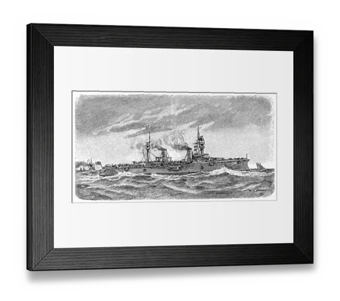 Framed Print : Modern armored cruiser