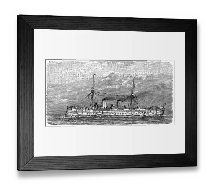 Framed Print : Protected (Panzerdeck) cruiser 1888 Framed Print : Protected (Panzerdeck) cruiser 1888