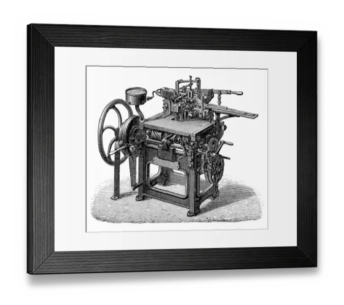 Framed Print : Footwear manufacturing, Complete gifs machine from foucher FrAšres in Paris Framed Print : Footwear manufacturing, Complete gifs machine from foucher FrAšres in Paris