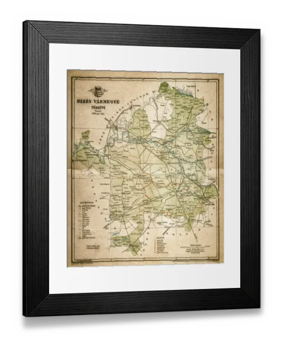 Framed Print : Bekes map. Illustration of a Bekes map Framed Print : Bekes map. Illustration of a Bekes map
