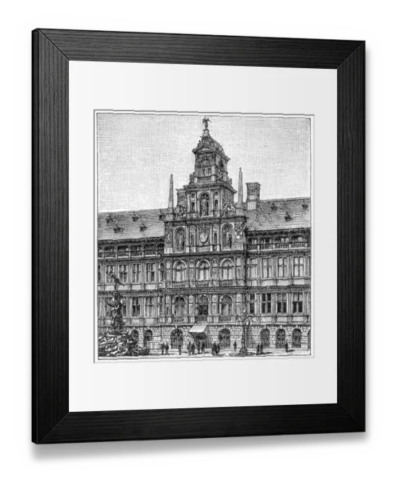 Framed Print : Town Hall in Antwerp (Central Building) Framed Print : Town Hall in Antwerp (Central Building)