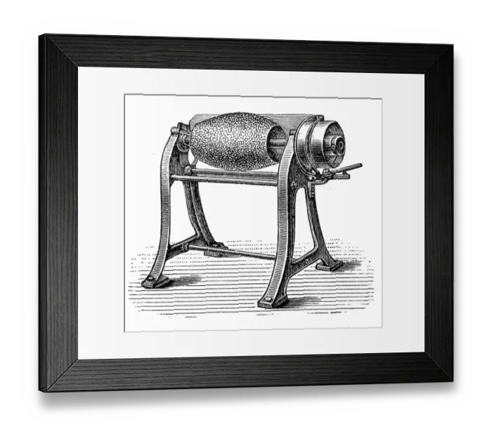 Framed Print : Leather industry, burnishing machine Framed Print : Leather industry, burnishing machine