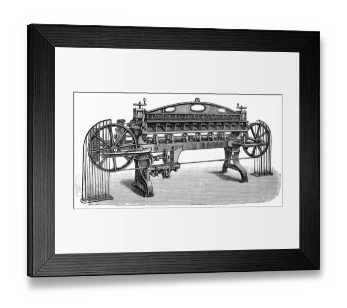 Framed Print : Leather industry, splitting machine Framed Print : Leather industry, splitting machine