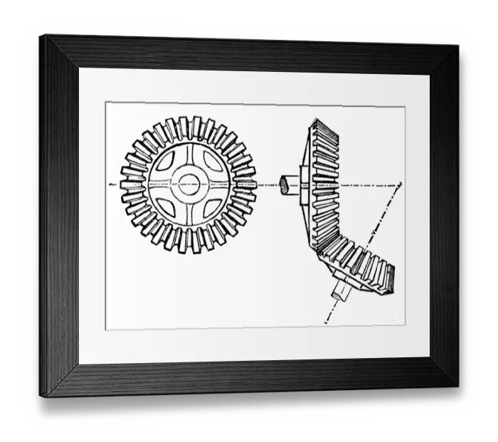 Framed Print : Gear mechanism