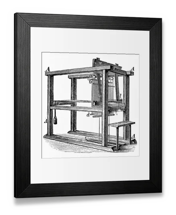 Framed Print : Old handcraft, textile manufacture machines Framed Print : Old handcraft, textile manufacture machines