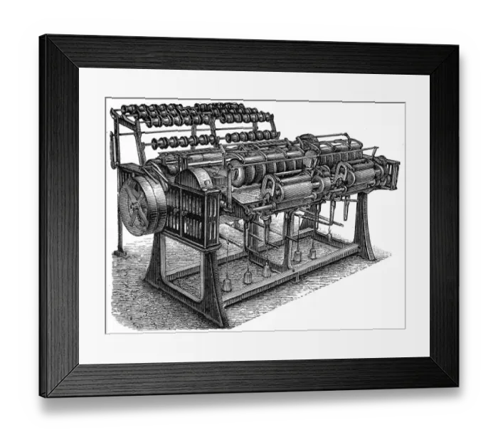 Framed Print : Textile Flat Stretching Machine Framed Print : Textile Flat Stretching Machine