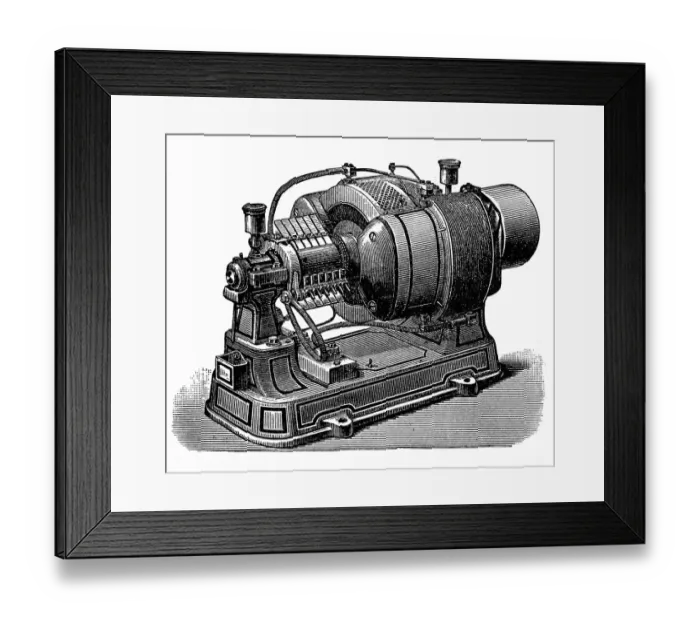 Framed Print : Kummer & Co. electro-magnetic machine, type alpha Framed Print : Kummer & Co. electro-magnetic machine, type alpha