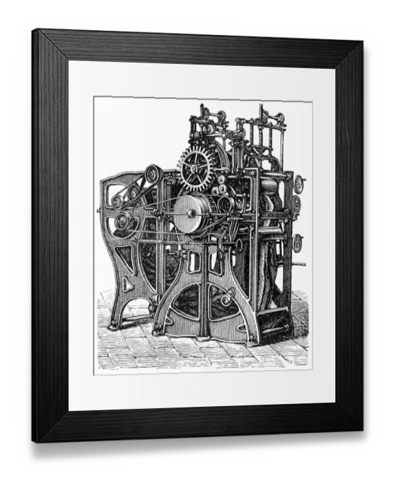 Framed Print : Finishing machine, roller fulling machine Framed Print : Finishing machine, roller fulling machine