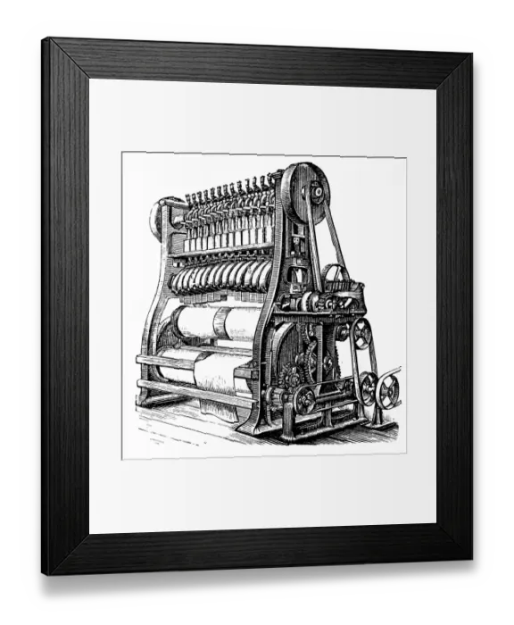 Framed Print : Finishing machine, stamping calender