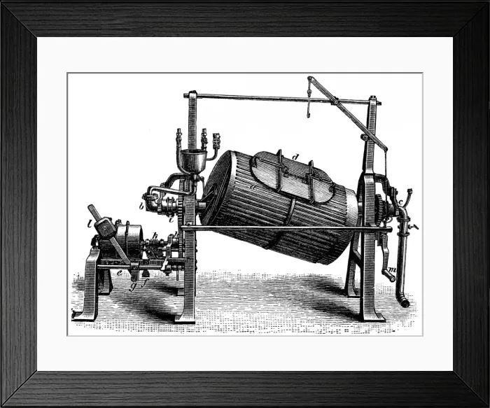 Framed Print : Finishing machine, drum washing machine Framed Print : Finishing machine, drum washing machine