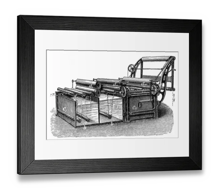 Framed Print : Finishing machine, broad loom Framed Print : Finishing machine, broad loom
