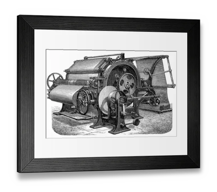Framed Print : Finishing machine, steam dryer Framed Print : Finishing machine, steam dryer