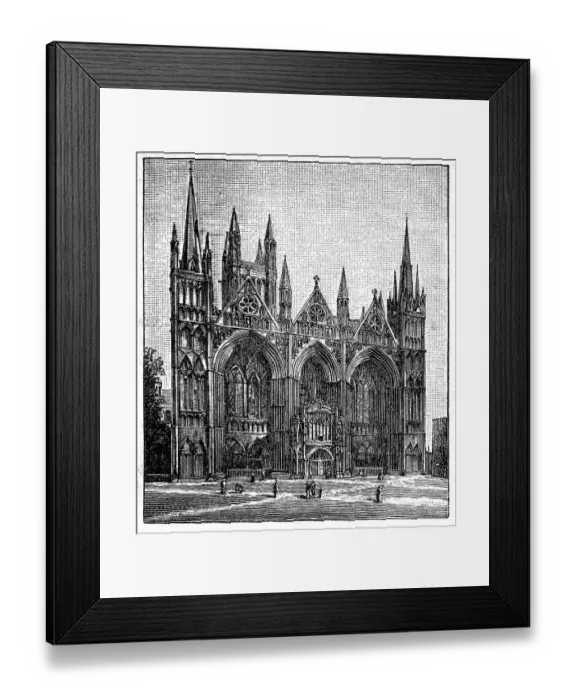 Framed Print : West facade of the cathedral at Peterborough Framed Print : West facade of the cathedral at Peterborough