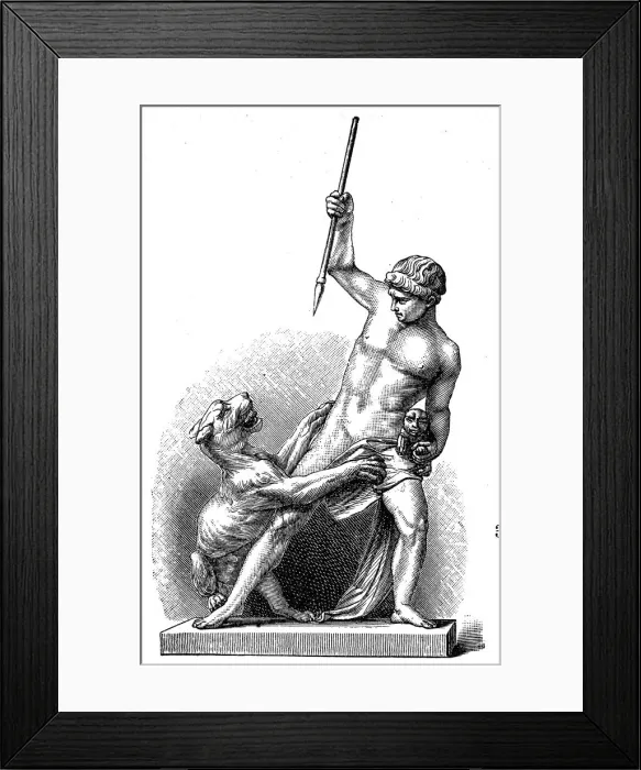 Framed Print : The Panther Hunter, Jens Adolf Jerichau Framed Print : The Panther Hunter, Jens Adolf Jerichau