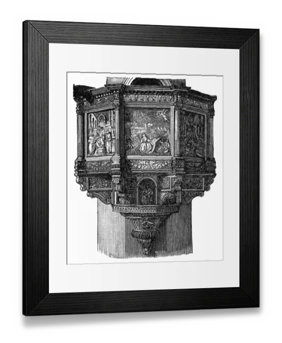 Framed Print : Pulpit of Santa Croce in Florence Framed Print : Pulpit of Santa Croce in Florence
