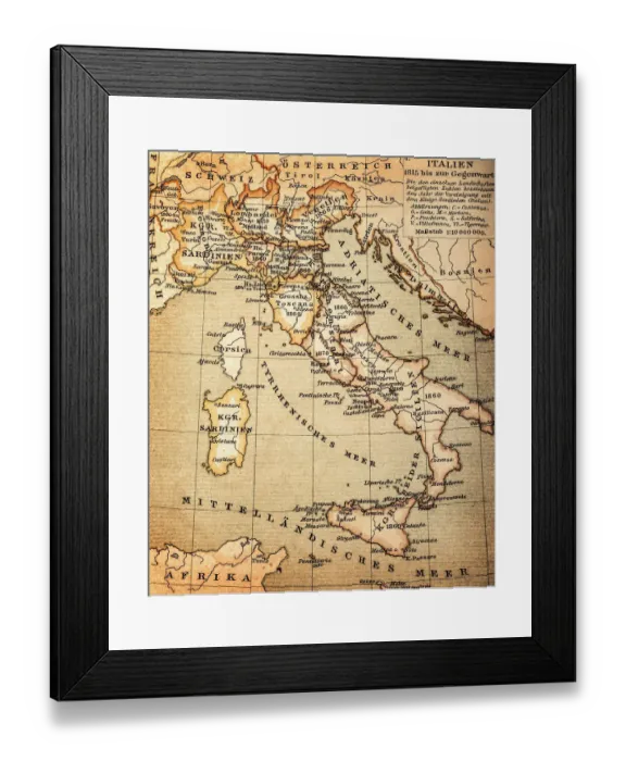 Framed Print : Italy. Antique illustration of Italy Framed Print : Italy. Antique illustration of Italy