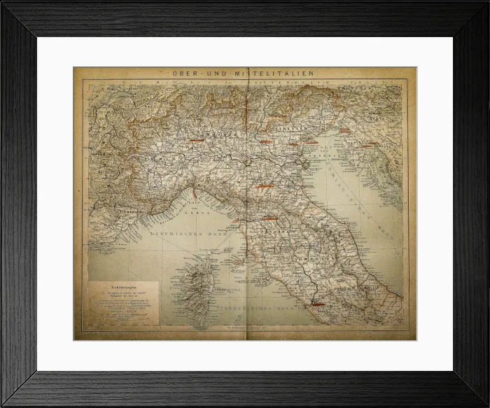 Framed Print : Upper and Central Italy Framed Print : Upper and Central Italy