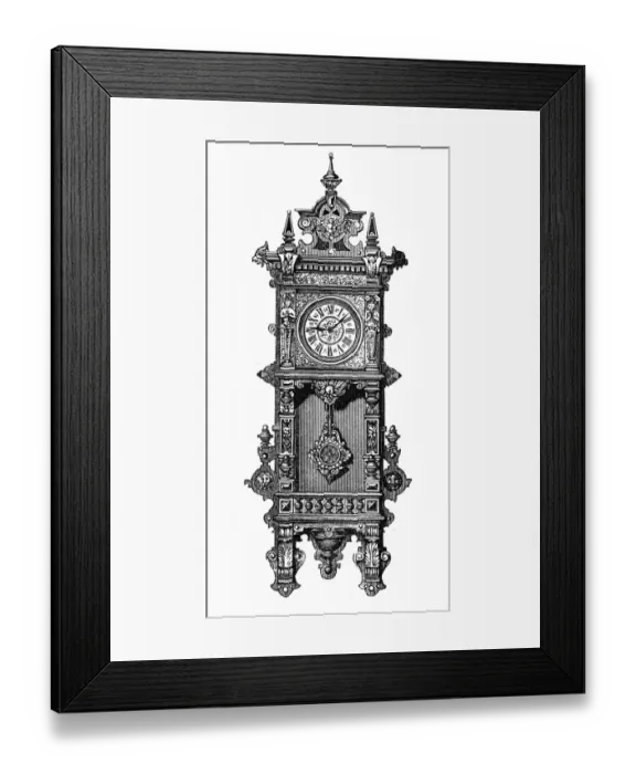 Framed Print : Open housing wall clock Framed Print : Open housing wall clock