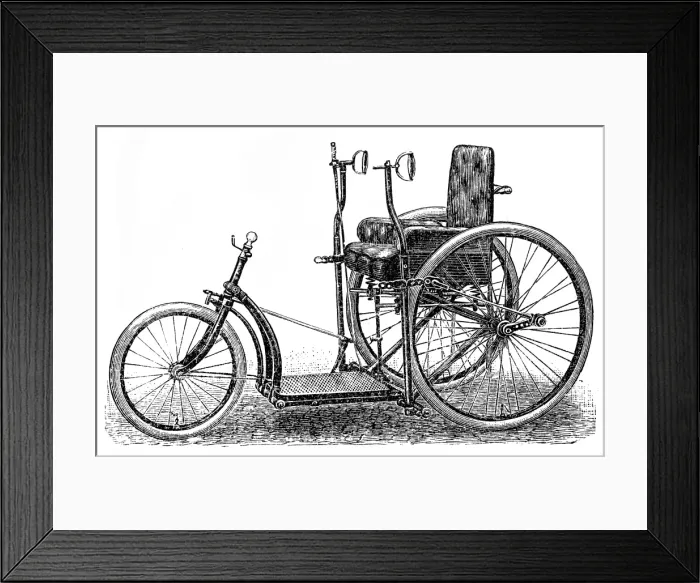 Framed Print : Tricycle. Antique illustration of a tricycle Framed Print : Tricycle. Antique illustration of a tricycle