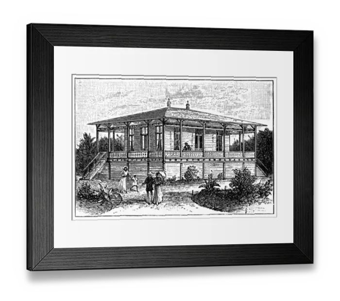 Framed Print : Housing and warehouse of a factory in Bibundi (Cameroon) Framed Print : Housing and warehouse of a factory in Bibundi (Cameroon)