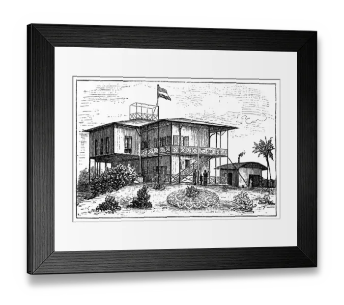 Framed Print : House of the Imperial Commissioner in Small - Popo (Togo) Framed Print : House of the Imperial Commissioner in Small - Popo (Togo)