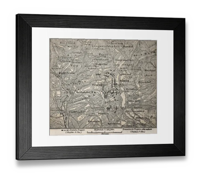 Framed Print : Battle of Worth map Framed Print : Battle of Worth map