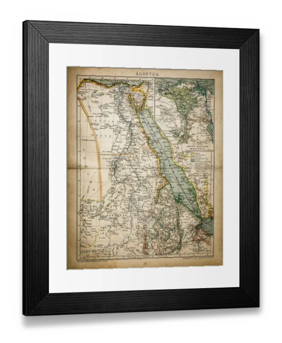 Framed Print : Egypt. Antique illustration of a map of Egypt Framed Print : Egypt. Antique illustration of a map of Egypt