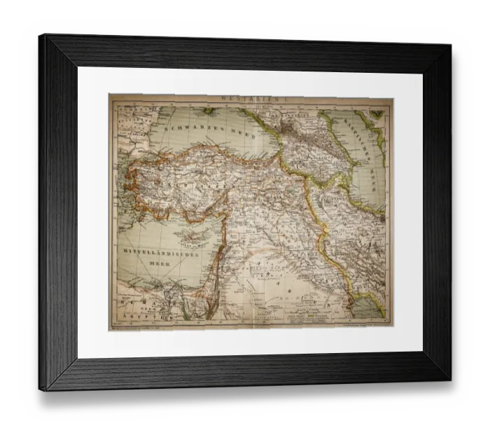 Framed Print : Map of West Asia Framed Print : Map of West Asia