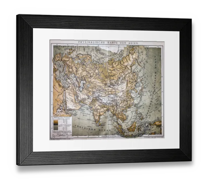 Framed Print : Map of Asia Framed Print : Map of Asia