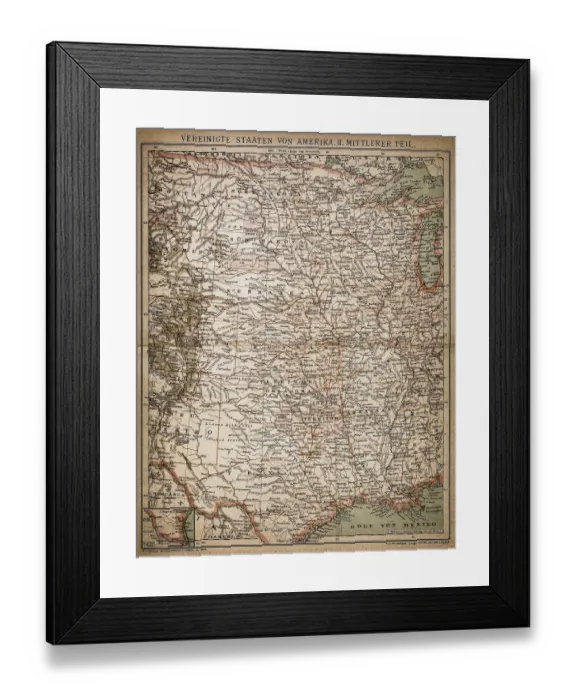 Framed Print : United States of America, Middle section Framed Print : United States of America, Middle section