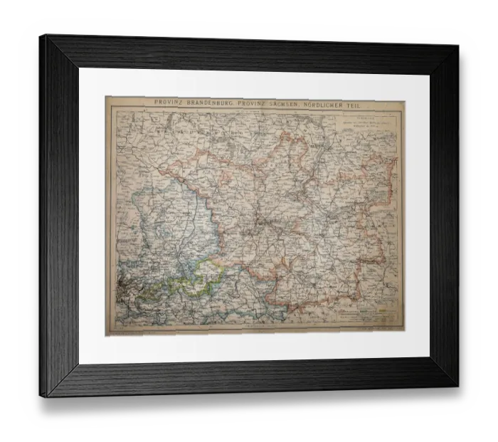 Framed Print : Province of Brandenburg, province of Saxony, northern part Framed Print : Province of Brandenburg, province of Saxony, northern part