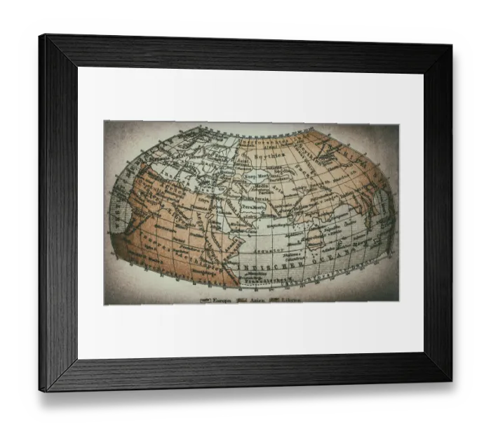 Framed Print : Earth map according to Claudius Ptolemaeus