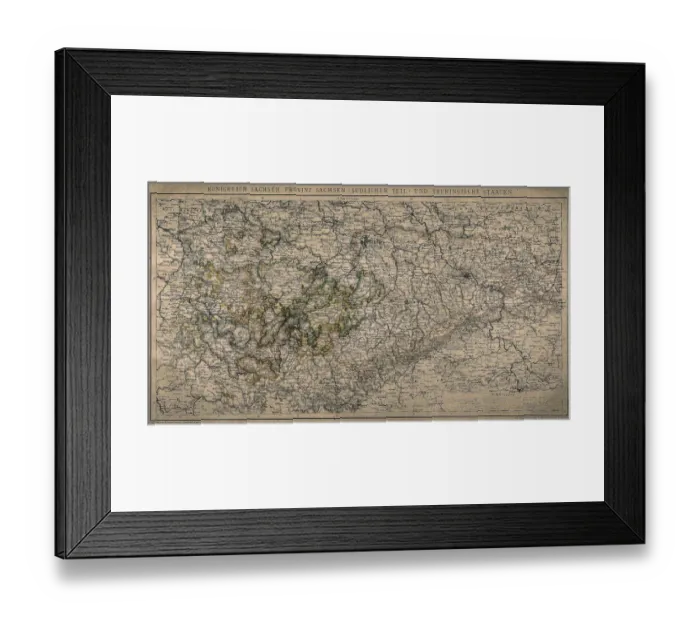Framed Print : Kingdom of Saxony, province of Saxony (southern part) and Thuringian states Framed Print : Kingdom of Saxony, province of Saxony (southern part) and Thuringian states
