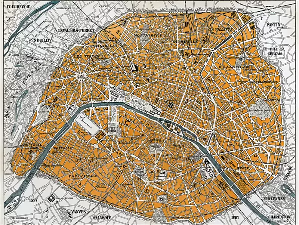 City map of Paris