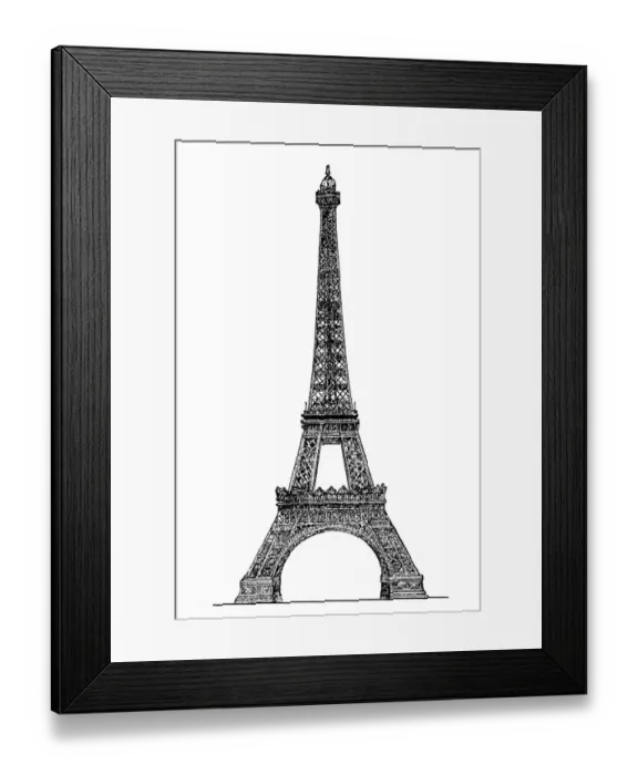 Framed Print : Eiffel tower engraving Framed Print : Eiffel tower engraving