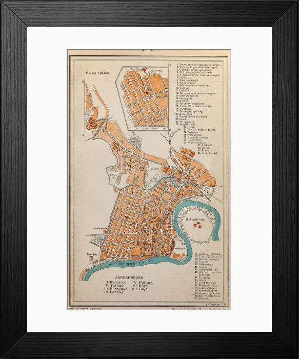 Framed Print : Arad City Map Framed Print : Arad City Map