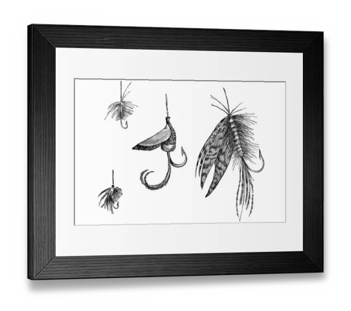 Framed Print : Artificial fishing lures set Framed Print : Artificial fishing lures set
