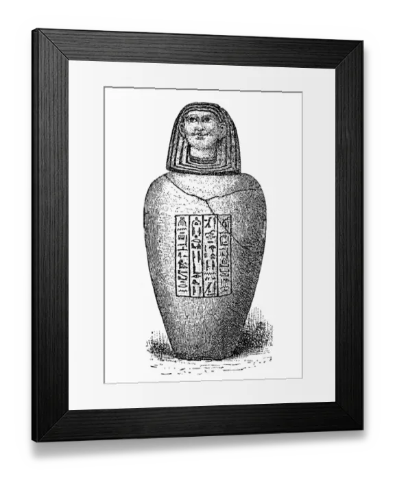 Framed Print : Golden canopic jar
