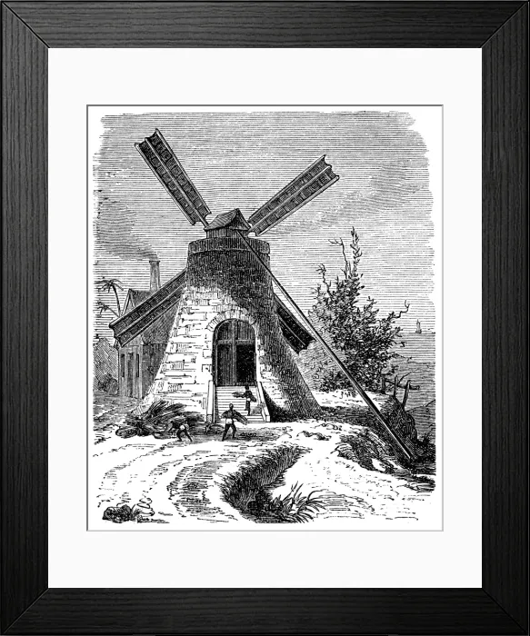 Framed Print : Mill, sugar production